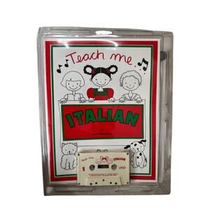 Vintage NEW Teach Me Italian Cassette Tape and Booklet Songs 1992 0-934633-57-6